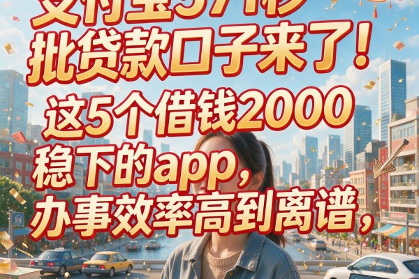 支付宝571秒批贷款口子来了!这5个借钱2000稳下的App,办事效率高到离谱