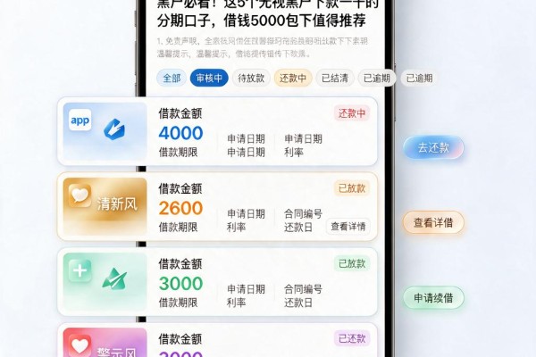 黑户必看!这5个无视黑户下款一千的分期口子,借钱5000包下值得推荐