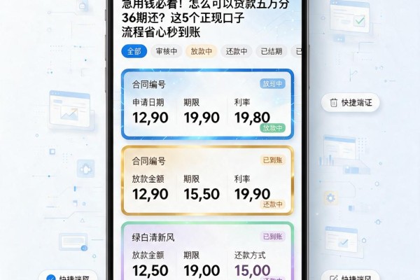 急用钱必看!怎么可以贷款五万分36期还?这5个正规口子流程省心秒到账