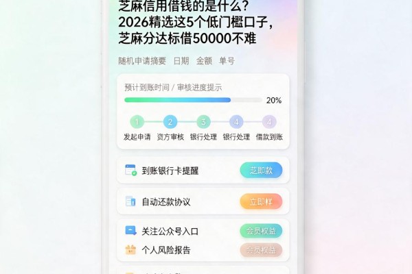 芝麻信用借钱的是什么？2026精选这5个低门槛口子，芝麻分达标借50000不难