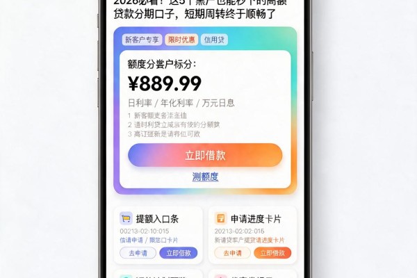 2026必看！这5个黑户也能秒下的高额贷款分期口子，短期周转终于顺畅了