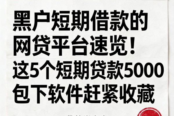 黑户短期借款的网贷平台速览!这5个短期贷款5000包下软件赶紧收藏