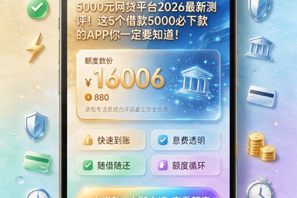 5000元网贷平台2026最新测评!这5个借款5000必下款的APP你一定要知道