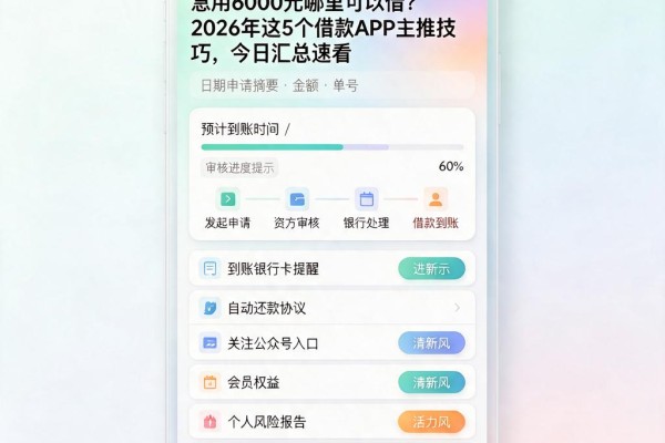 急用6000元哪里可以借?2026年这5个借款APP主推技巧,今日汇总速看