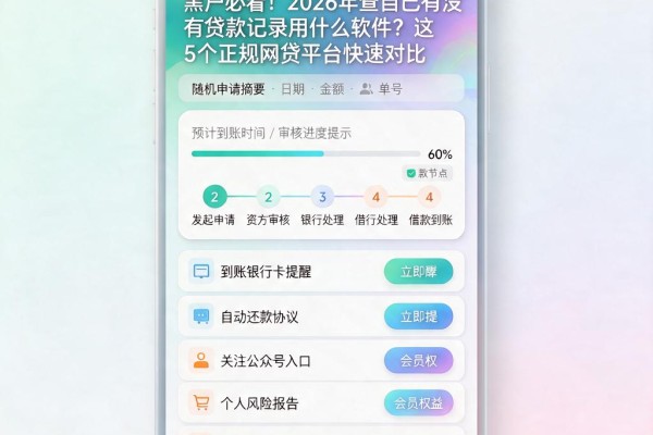黑户必看!2026年查自己有没有贷款记录用什么软件?这5个正规网贷平台快速对比