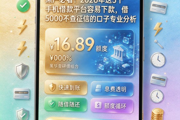 黑户必看!2026年这5个手机借款平台容易下款,借5000不查征信的口子专业分析