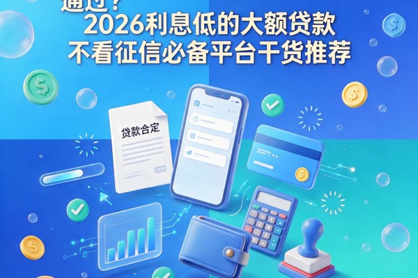 黑户用什么借钱软件比较好通过？2026利息低的大额贷款不看征信必备平台干货推荐