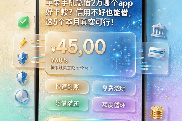 苹果手机急借2万哪个app好下款?信用不好也能借,这5个本月真实可行!