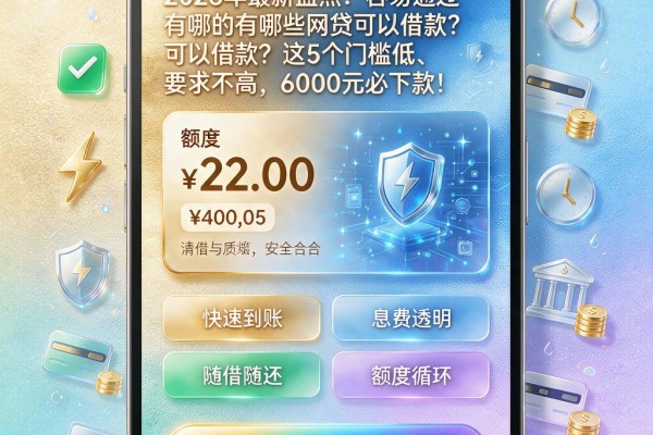 2026年最新盘点:容易通过的有哪些网贷可以借款?这5个门槛低、要求不高,6000元必下款!