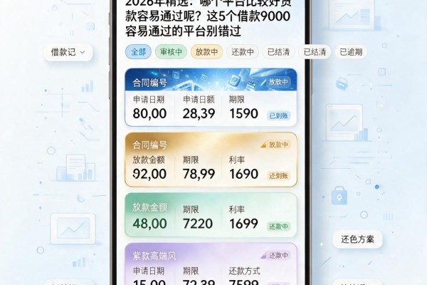 2026年精选:哪个平台比较好贷款容易通过呢?这5个借款9000容易通过的平台别错过