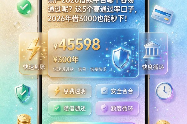 黑户2026借款平台哪个容易通过呢?这5个高通过率口子,2026年借3000也能秒下!