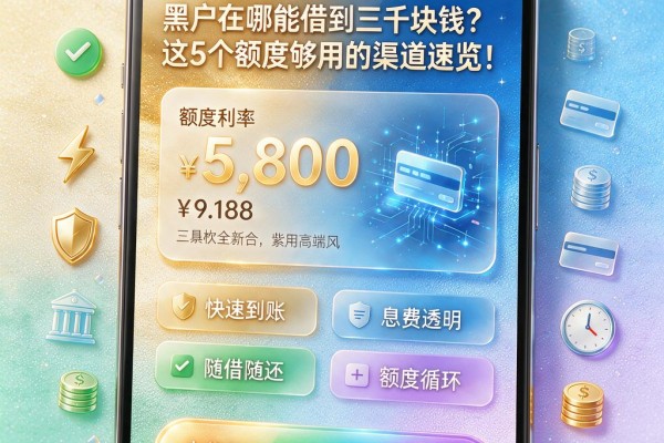 黑户在哪能借到三千块钱?这5个额度够用的渠道速览!