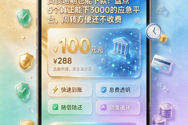 负债逾期也能下款！盘点5个真正能下3000的应急平台，周转方便还不收费