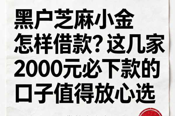 黑户芝麻小金怎样借款?这几家2000元必下款的口子值得放心选