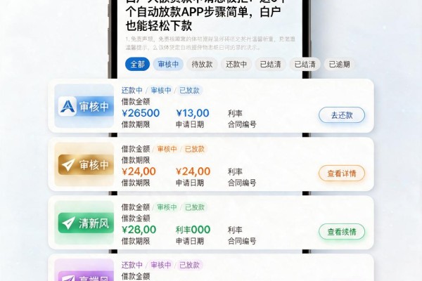白户大额贷款申请总被拒?这5个自动放款APP步骤简单,白户也能轻松下款