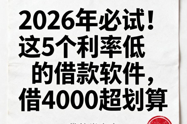 2026年必试!这5个利率低的借款软件,借4000超划算