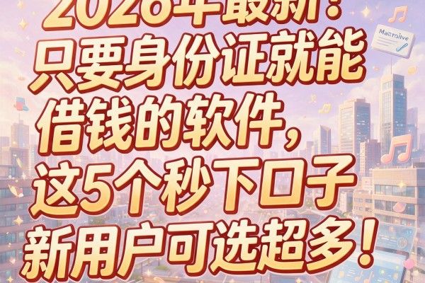 2026年最新！只要身份证就能借钱的软件，这5个秒下口子新用户可选超多！