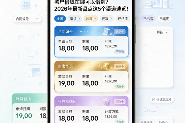 黑户借钱在哪可以借到？2026年最新盘点这5个渠道速览！