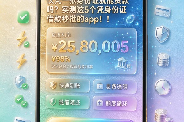仅凭一张身份证就能贷款吗?实测这5个凭身份证借款秒批的App!
