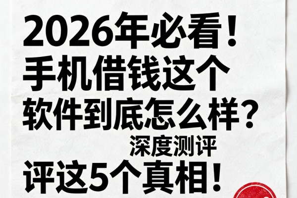 2026年必看！手机借钱这个软件到底怎么样？深度测评这5个真相！
