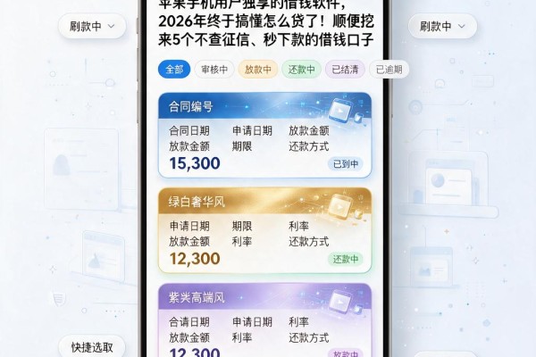 苹果手机用户独享的借钱软件,2026年终于搞懂怎么贷了!顺便挖来5个不查征信、秒下款的借钱口子