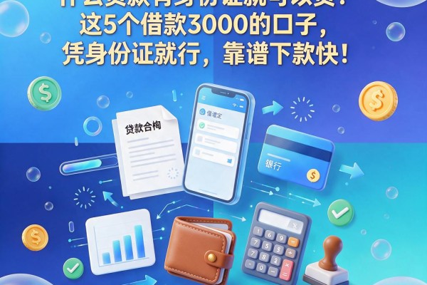 急用钱必看!什么贷款有身份证就可以贷?这5个借款3000的口子,凭身份证就行,靠谱下款快!