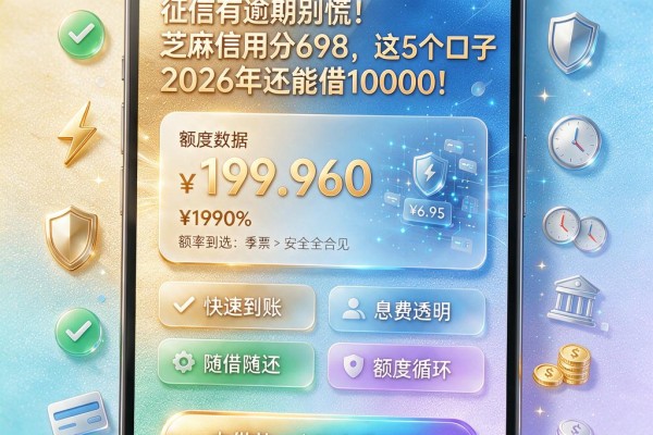 征信有逾期别慌！芝麻信用分698，这5个口子2026年还能借10000