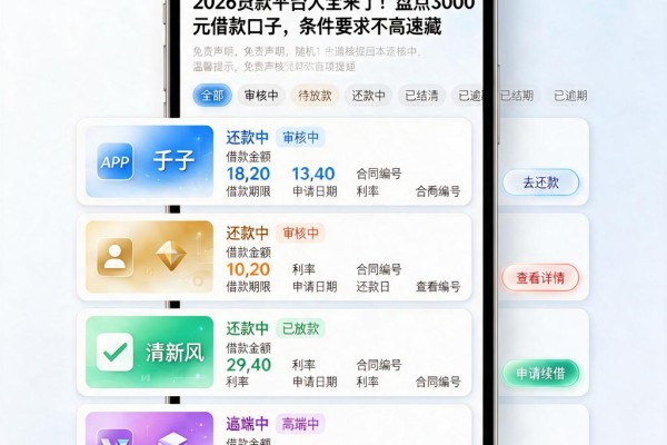 2026贷款平台大全来了!盘点3000元借款口子,条件要求不高速藏