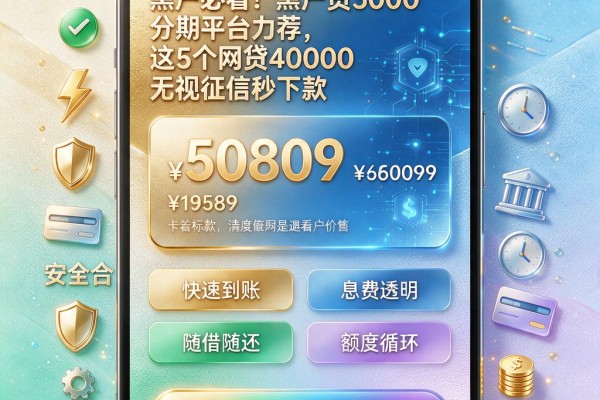 黑户必看！黑户贷3000分期平台力荐，这5个网贷40000无视征信秒下款