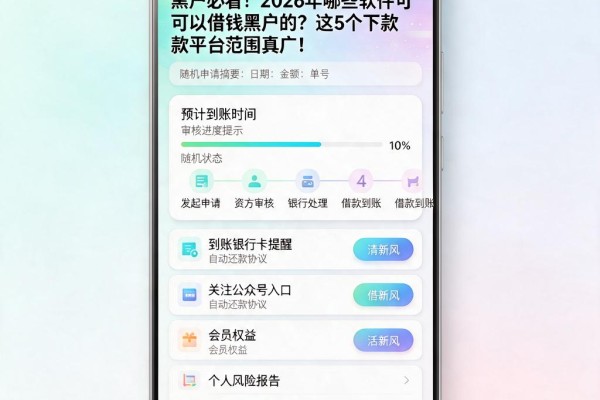 黑户必看!2026年哪些软件可以借钱黑户的?这5个下款平台范围真广!