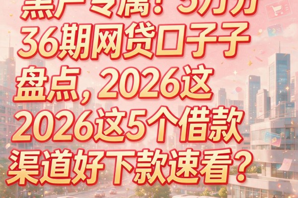 黑户专属！5万分36期网贷口子盘点，2026这5个借款渠道好下款速看