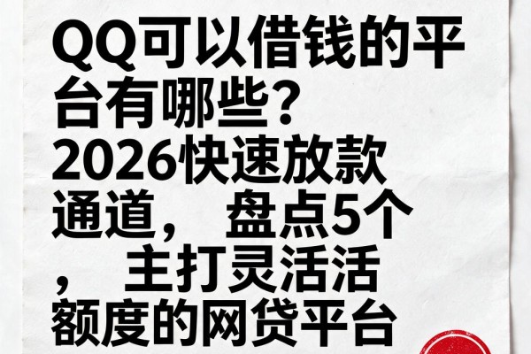 QQ可以借钱的平台有哪些?2026快速放款通道,盘点5个主打灵活额度的网贷平台