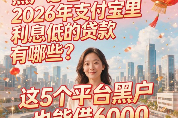 黑户必看！2026年支付宝里利息低的贷款有哪些？这5个平台黑户也能借6000