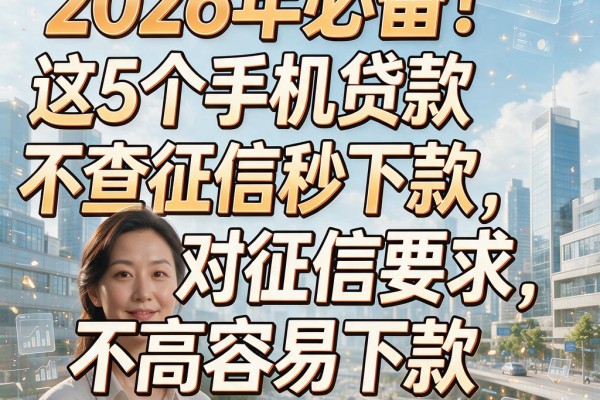 2026年必备！这5个手机贷款不查征信秒下款，对征信要求不高容易下款