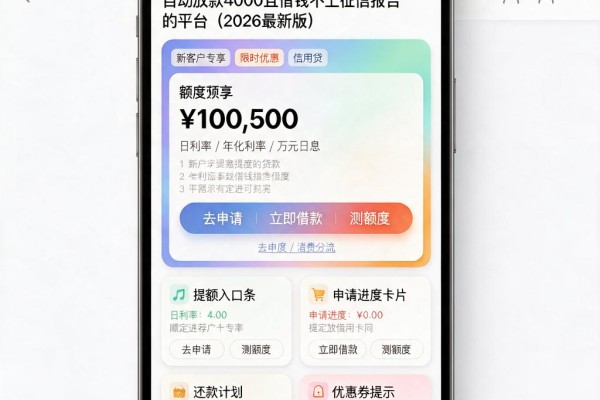 黑户必看!盘点5个对征信要求不高、自动放款4000且借钱不上征信报告的平台(2026最新版)
