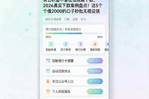 有公积金不查征信就能下款，2026真实下款案例盘点！这5个借2000的口子秒批无视征信