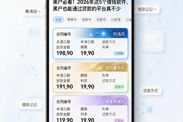 黑户必看！2026年这5个借钱软件，黑户也能通过贷款的平台真不少