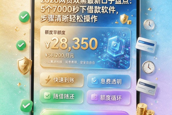 2026网贷双黑最新口子盘点:5个7000秒下借款软件,步骤清晰轻松操作