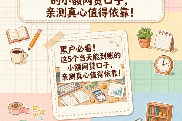 黑户必看！这5个当天能到账的小额网贷口子，亲测真心值得依靠！