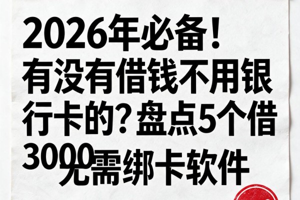 2026年必备!有没有借钱不用银行卡的?盘点5个借3000无需绑卡软件