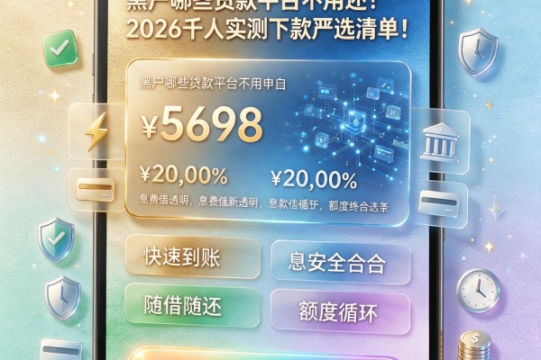 黑户哪些贷款平台不用还?2026千人实测下款严选清单!