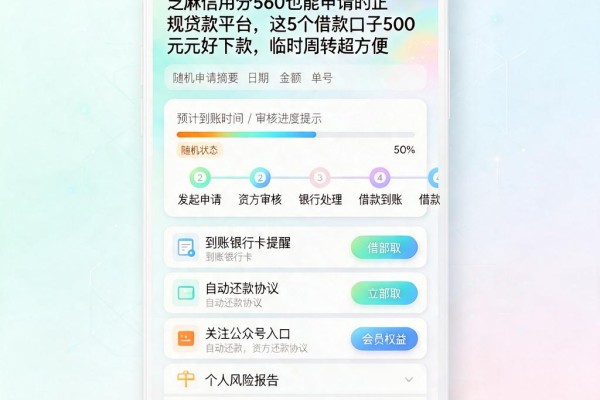 芝麻信用分560也能申请的正规贷款平台，这5个借款口子500元好下款，临时周转超方便