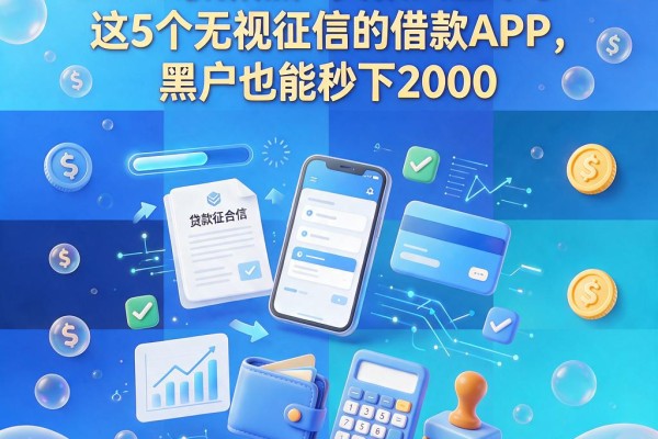 2026最新黑户贷款大全来了!这5个无视征信的借款APP,黑户也能秒下2000