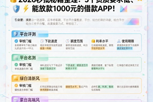 有这些网贷直接通过审核的平台就够了！2026秒批秘籍整理：5个资质要求低、能放款1000元的借款APP