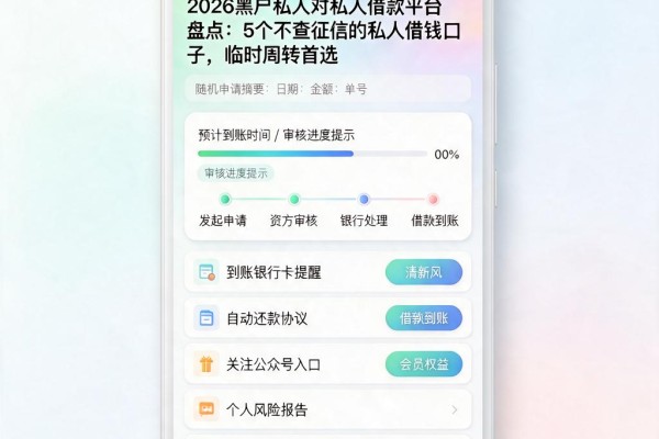2026黑户私人对私人借款平台盘点：5个不查征信的私人借钱口子，临时周转首选