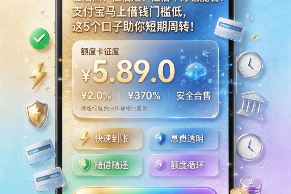 征信黑、征信烂、征信不好也能看!支付宝马上借钱门槛低,这5个口子助你短期周转!