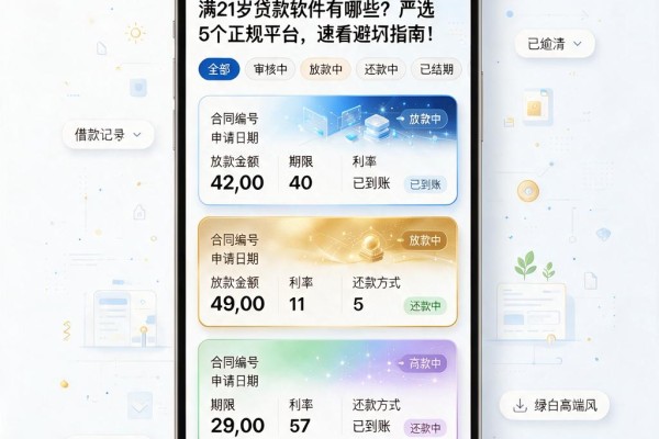 满21岁贷款软件有哪些?严选5个正规平台,速看避坑指南!