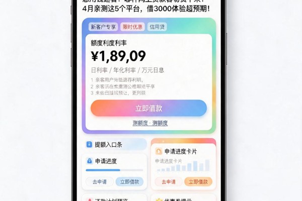 急用钱速看!哪种网上贷款容易贷下来?4月亲测这5个平台,借3000体验超预期