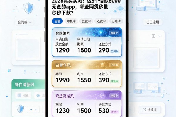 2026真实实测!这5个借款6000无查的app,哪些网贷秒批秒下款?