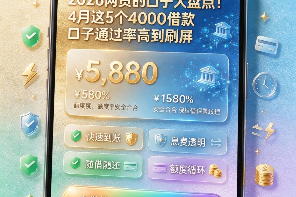 2026网贷的口子大盘点!4月这5个4000借款口子通过率高到刷屏